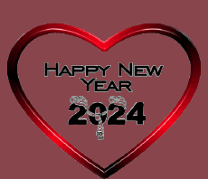 Obracające serce szczęśliwego nowego 2024 roku